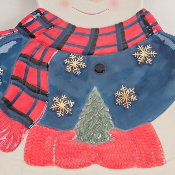 Whole Home Snowman Platter Holiday Collection Ceramic Vintage Christmas Decor - Picture 7 of 13